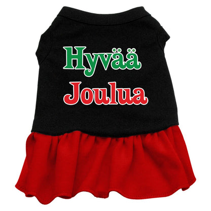 Christmas Pet Dog & Cat Dress Screen Printed, "Hyvaa Joulua"