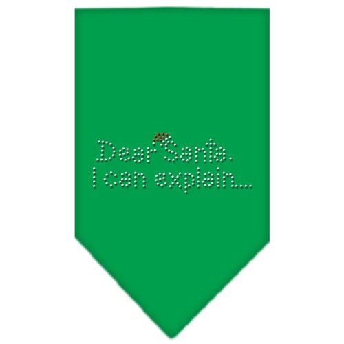 Christmas Pet and Dog Bandana Rhinestone, "Dear Santa, I Can Explain"