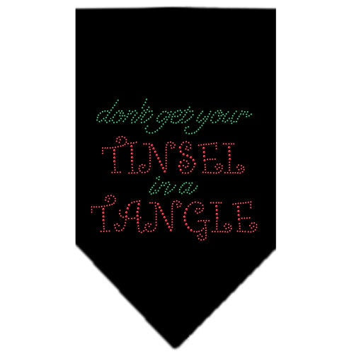 Christmas Pet and Dog Bandana Rhinestone, "Don't Get Your Tinsel In A Tangle"