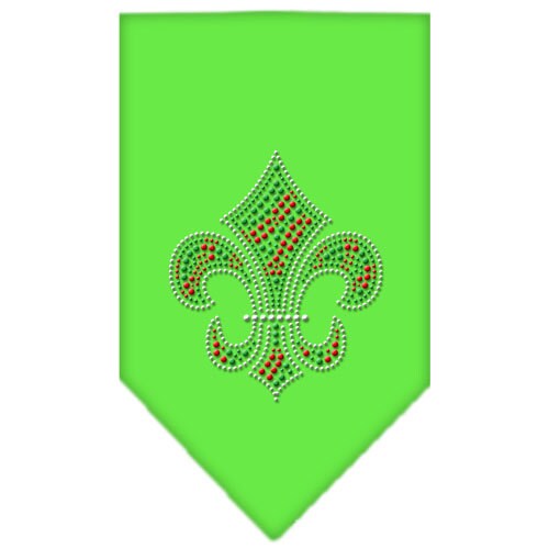 Christmas Pet and Dog Bandana Rhinestone, "Christmas Fleur De Lis"