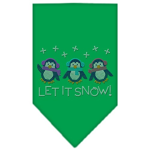 Christmas Pet and Dog Bandana Rhinestone, "Let It Snow Penguins"