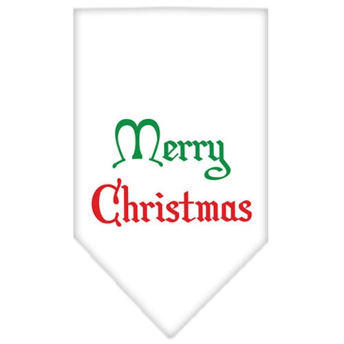 Christmas Pet and Dog Bandana Screen Printed, "Merry Christmas"