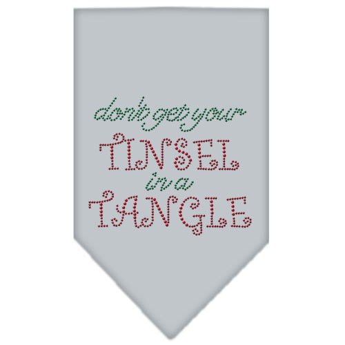 Christmas Pet and Dog Bandana Rhinestone, "Don't Get Your Tinsel In A Tangle"