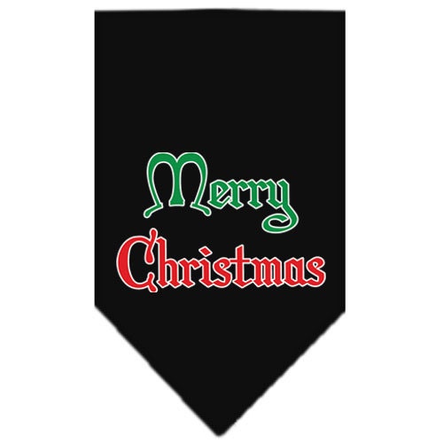 Christmas Pet and Dog Bandana Screen Printed, "Merry Christmas"