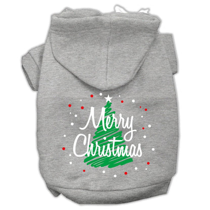 Christmas Pet, Dog & Cat Hoodie Screen Printed, "Scribble Merry Christmas"