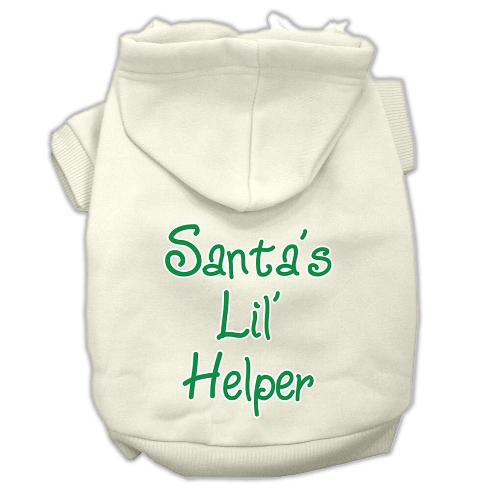 Christmas Pet Dog & Cat Hoodie Screen Printed, "Santa's Lil Helper"