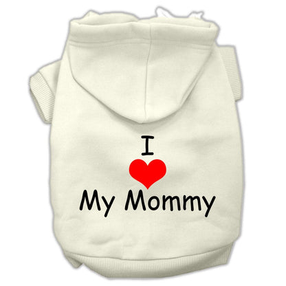 Pet, Dog & Cat Hoodie Screen Printed, "I Love My Mommy"