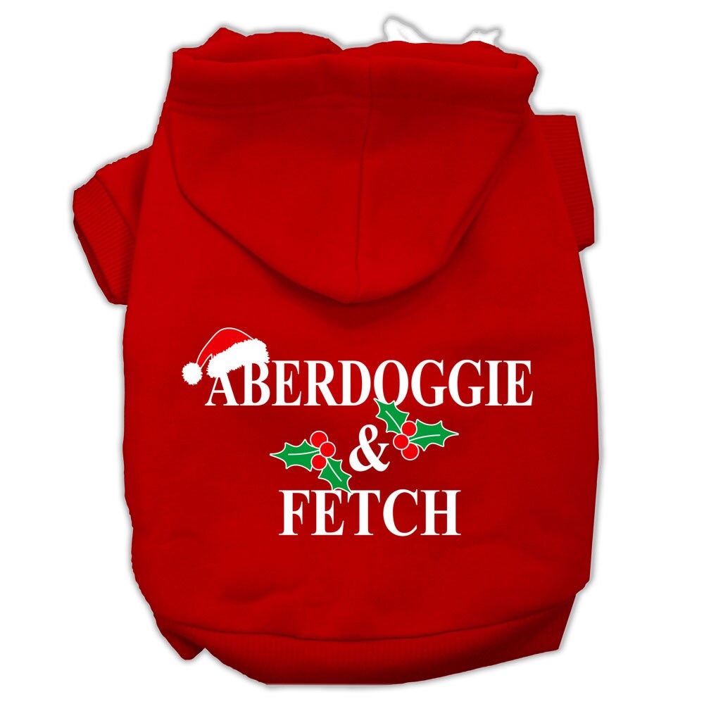 Christmas Pet Dog and Cat Hoodie Screen Printed, "Aberdoggie & Fetch"