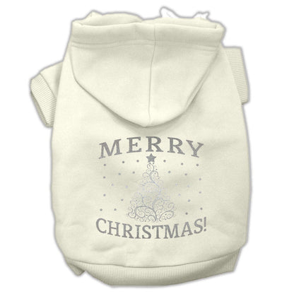 Christmas Pet Dog & Cat Hoodie Screen Printed, "Shimmer Christmas Tree"