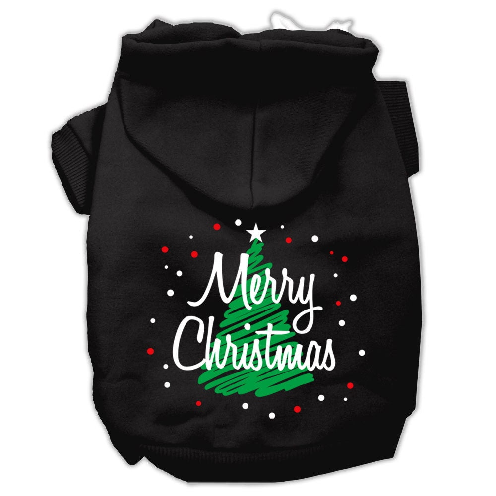 Christmas Pet, Dog & Cat Hoodie Screen Printed, "Scribble Merry Christmas"