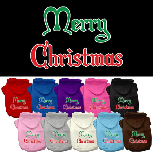 Christmas Pet Dog & Cat Hoodie Screen Printed, "Merry Christmas"