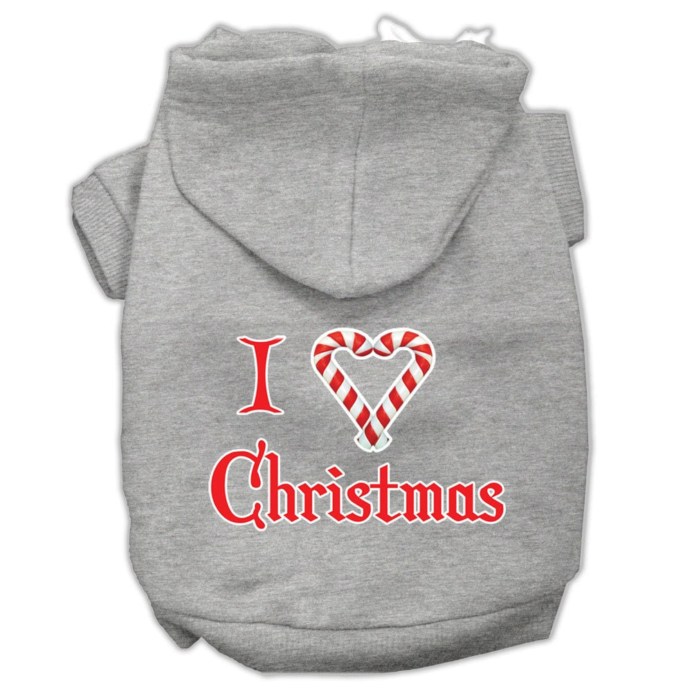 Christmas Pet Dog & Cat Hoodie Screen Printed, "I Heart Christmas"