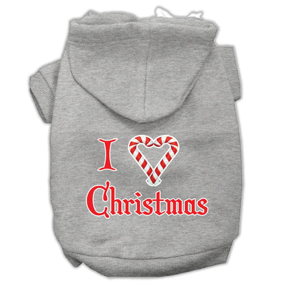 Christmas Pet Dog & Cat Hoodie Screen Printed, "I Heart Christmas"