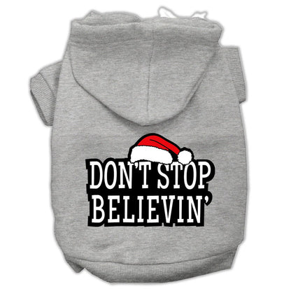 Christmas Pet Dog & Cat Hoodie Screen Printed, "Don't Stop Believin"