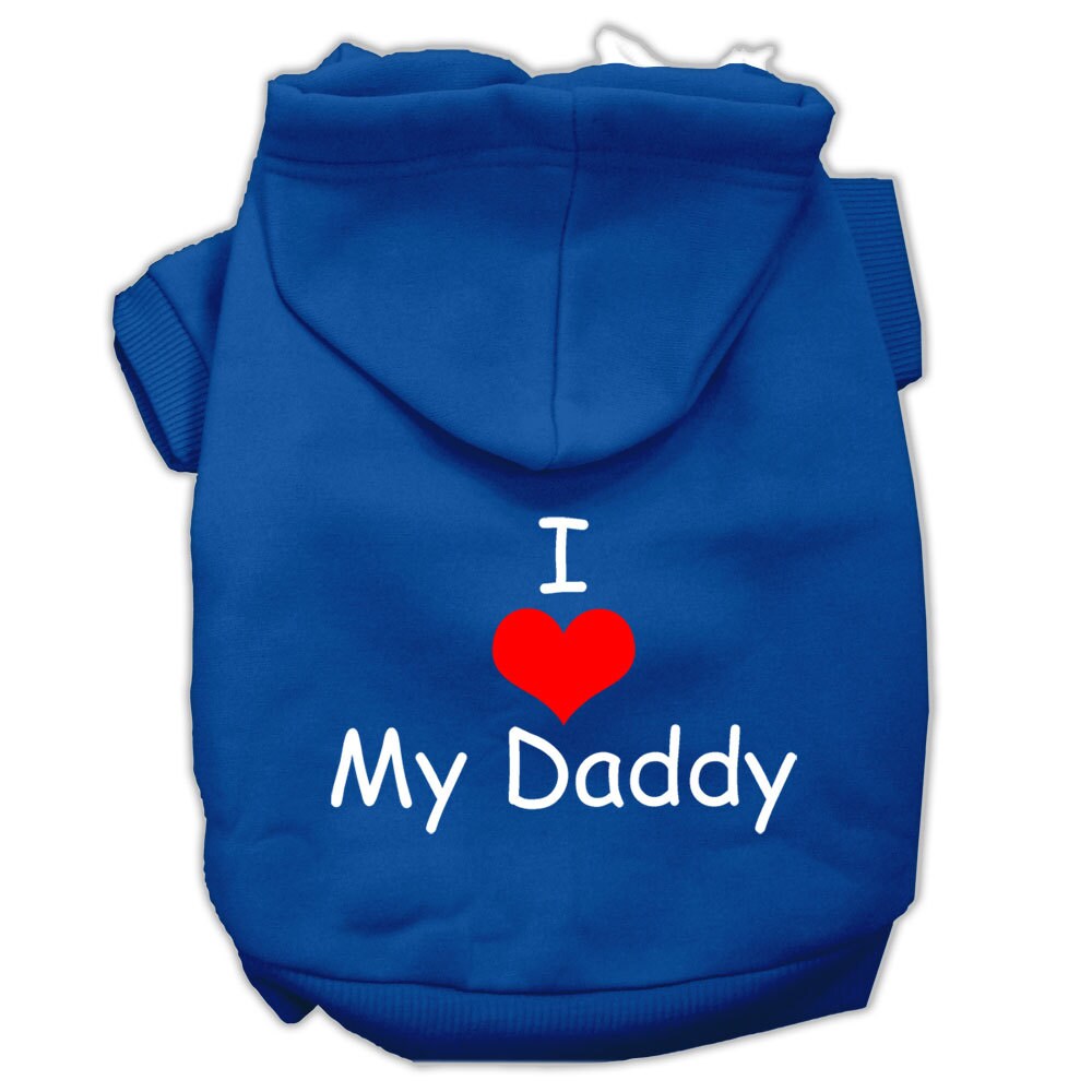 Pet, Dog & Cat Hoodie Screen Printed, "I Love My Daddy"