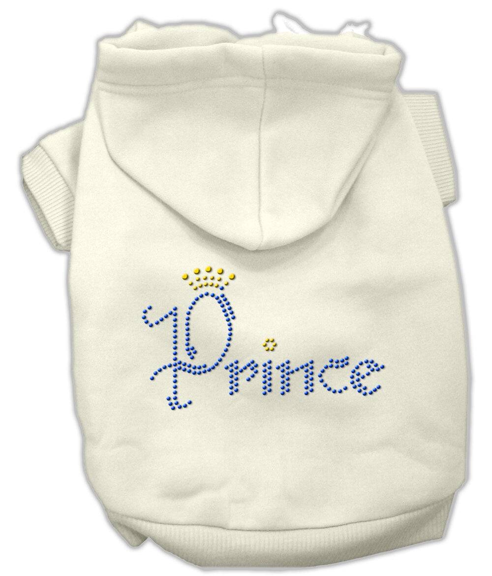 Sudadera con capucha para mascotas, perros y gatos con diamantes de imitación, "Prince"