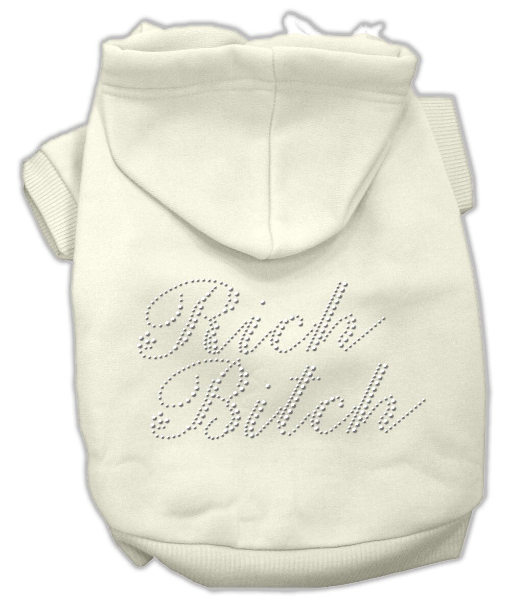 Pet, Dog & Cat Hoodie Rhinestone, "Rich Bitch"