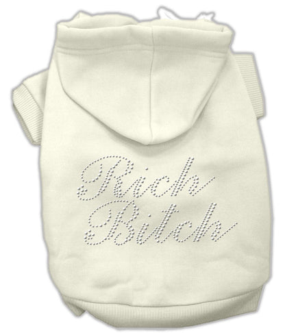 Pet, Dog & Cat Hoodie Rhinestone, "Rich Bitch"