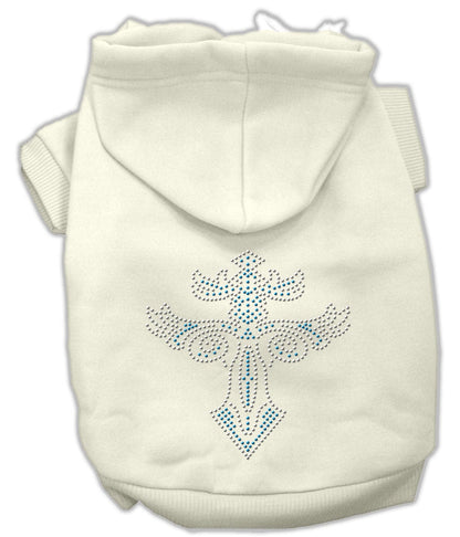 Sudadera con capucha para mascotas, perros y gatos con diamantes de imitación, "Warriors Cross"