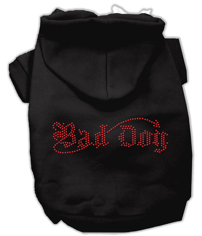 Sudadera con capucha para mascotas, perros y gatos con diamantes de imitación, "Bad Dog"