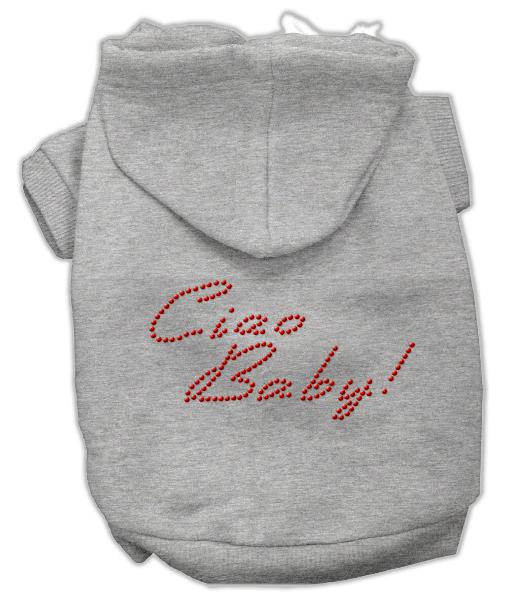 Pet, Dog & Cat Hoodie Rhinestone, "Ciao Baby"