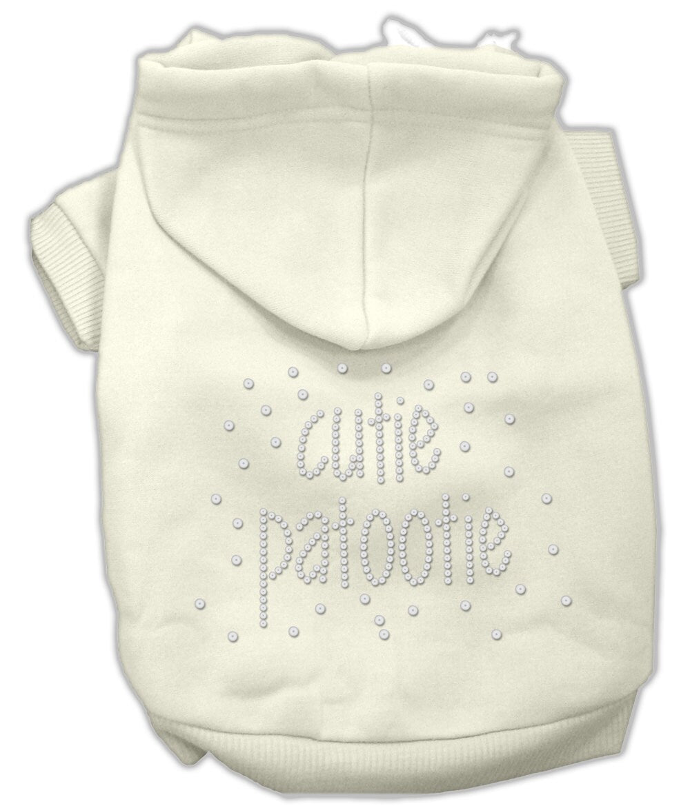 Sudadera con capucha para mascotas, perros y gatos con diamantes de imitación, "Cutie Patootie"