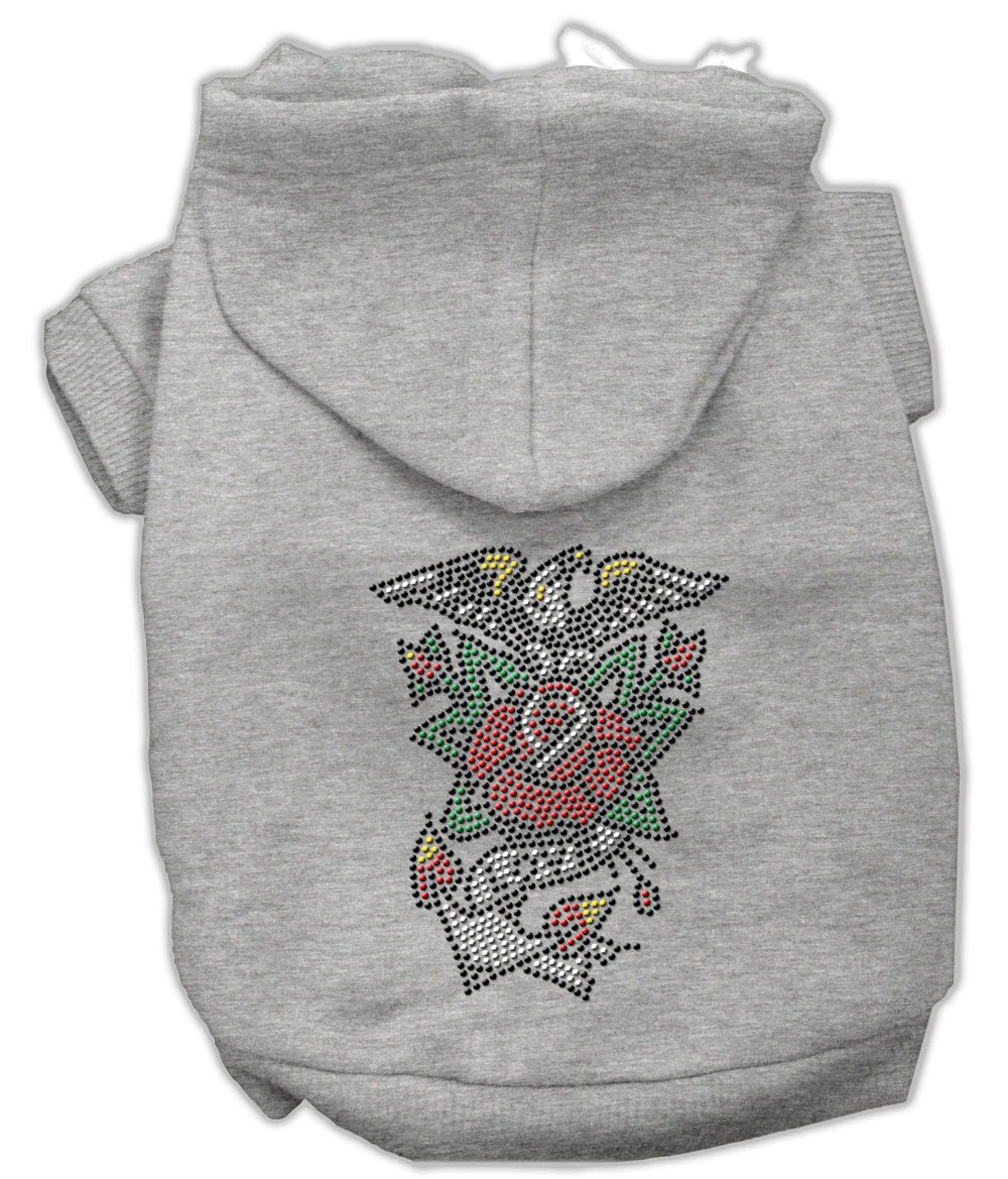 Pet, Dog & Cat Hoodie Nailhead Rhinestone, "Eagle Rose"