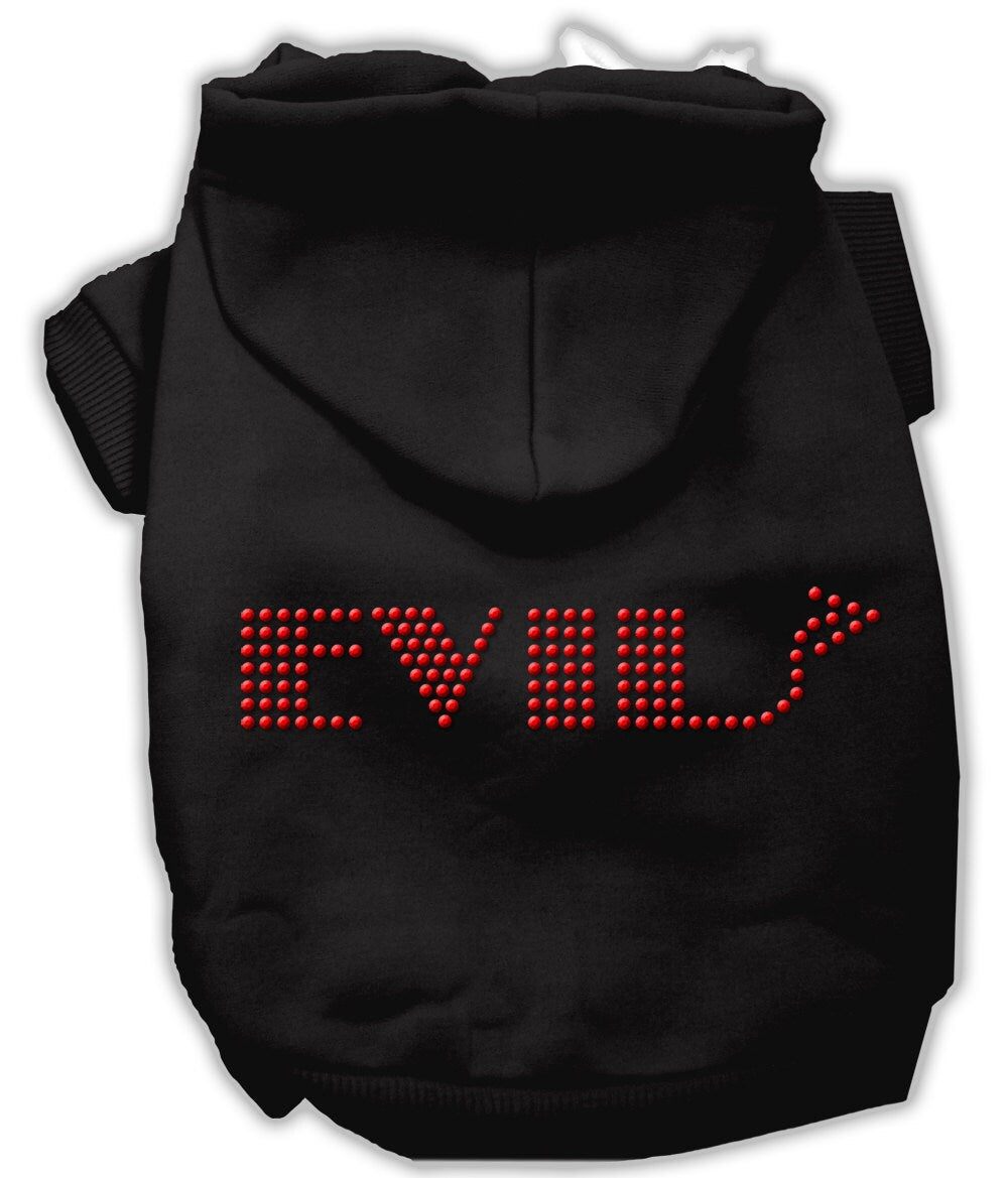 Sudadera con capucha para mascotas, perros y gatos con diamantes de imitación, "Evil"