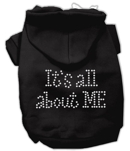 Sudadera con capucha para perros y gatos con diamantes de imitación y texto "It's All About Me"