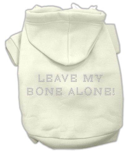 Sudadera con capucha para mascotas, perros y gatos con diamantes de imitación y la frase "Leave My Bone Alone" (Deja mi hueso en paz)