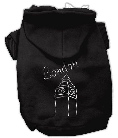 Sudadera con capucha para mascotas, perros y gatos con diamantes de imitación, "Londres"