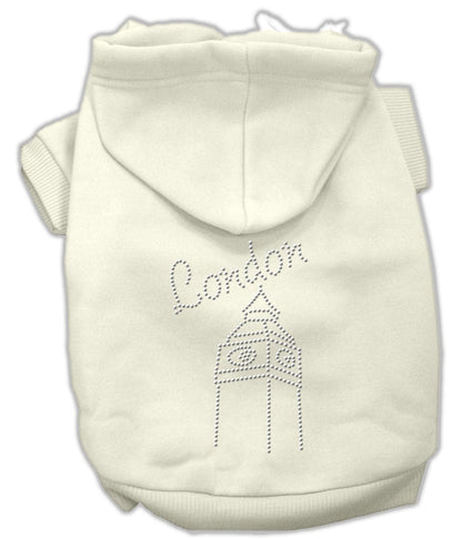 Sudadera con capucha para mascotas, perros y gatos con diamantes de imitación, "Londres"