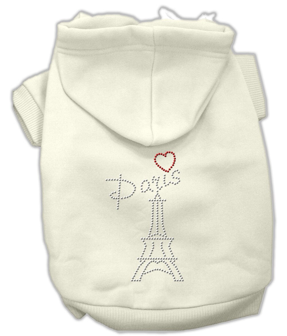 Sudadera con capucha para mascotas, perros y gatos con diamantes de imitación, "París"