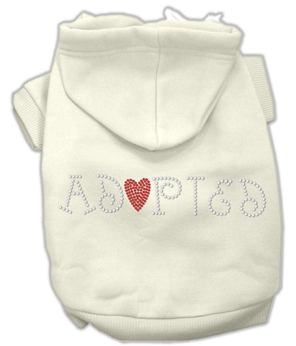 Sudadera con capucha para mascotas, perros y gatos con diamantes de imitación, "Adoptado"