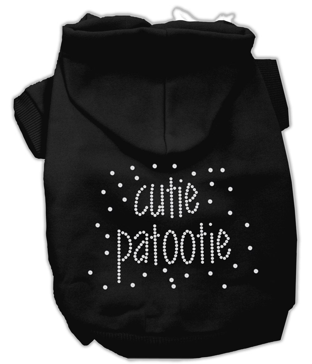 Sudadera con capucha para mascotas, perros y gatos con diamantes de imitación, "Cutie Patootie"