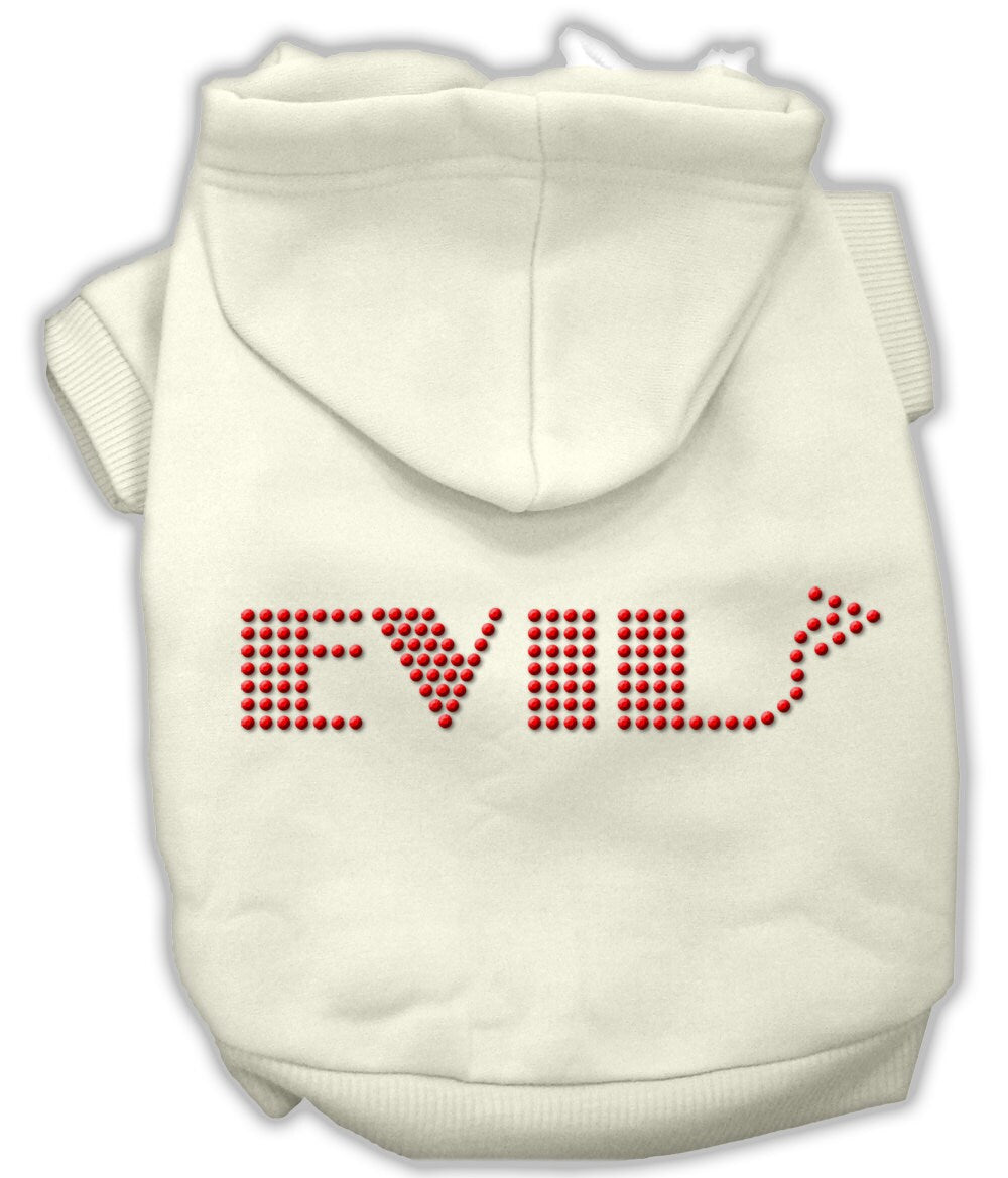 Sudadera con capucha para mascotas, perros y gatos con diamantes de imitación, "Evil"