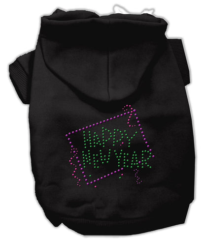 Pet, Dog & Cat Hoodie Rhinestone, "Happy New Year"