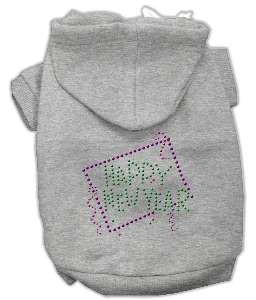 Pet, Dog & Cat Hoodie Rhinestone, "Happy New Year"