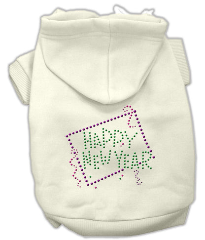 Pet, Dog & Cat Hoodie Rhinestone, "Happy New Year"