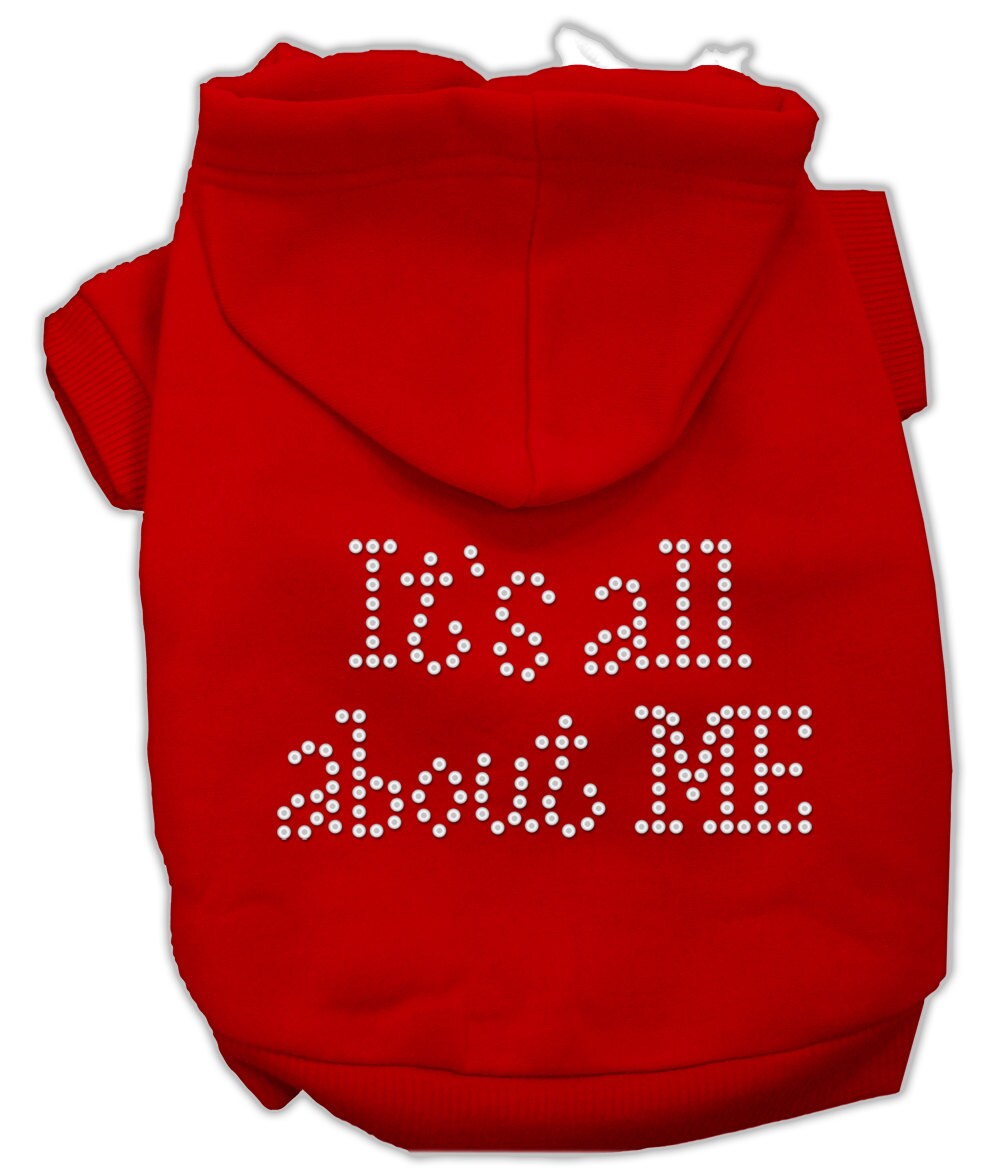 Sudadera con capucha para perros y gatos con diamantes de imitación y texto "It's All About Me"