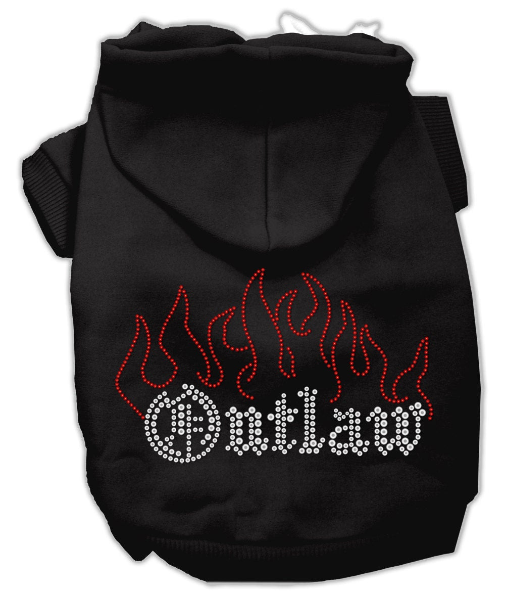 Sudadera con capucha para mascotas, perros y gatos con diamantes de imitación, "Outlaw"