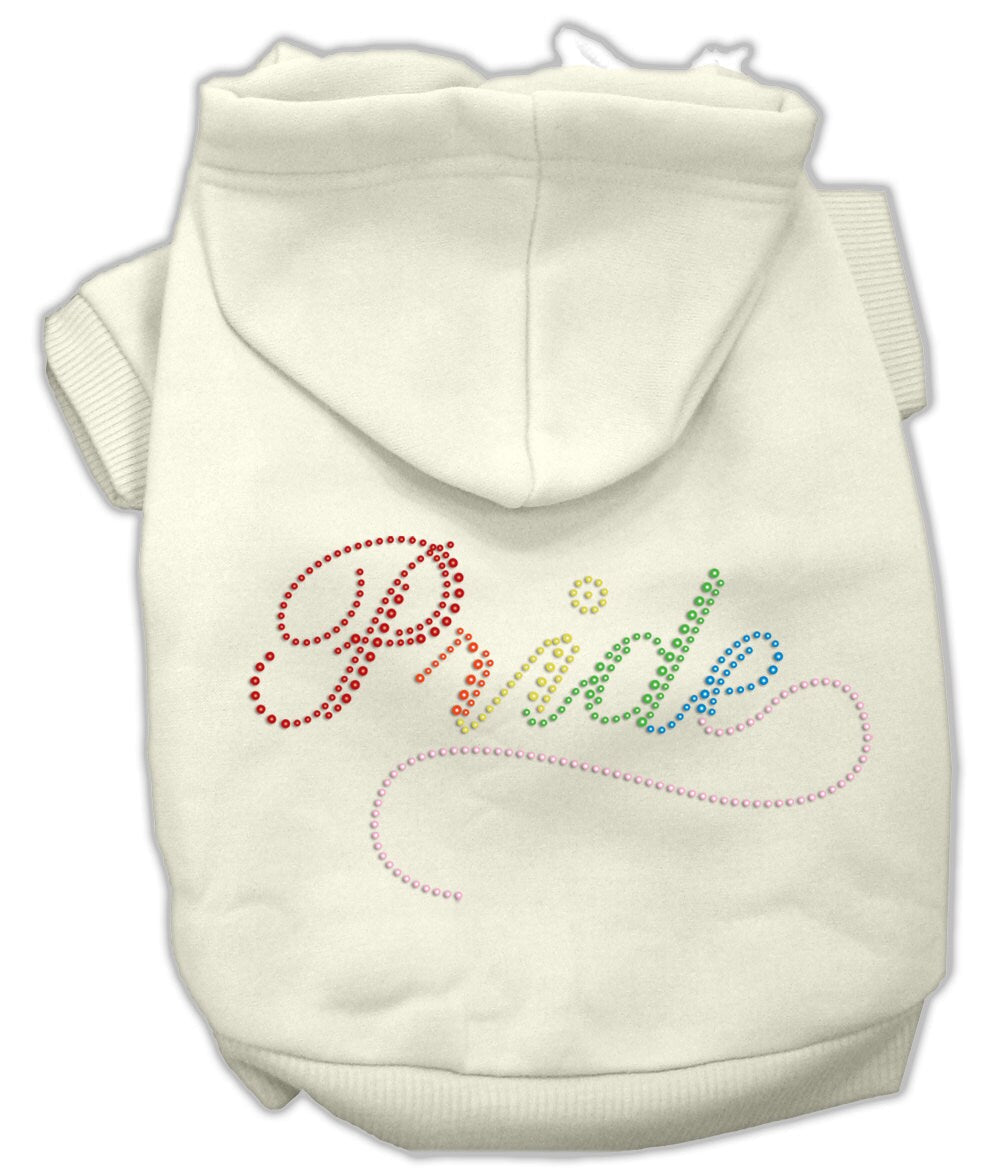 Sudadera con capucha para mascotas, perros y gatos con diamantes de imitación, "Rainbow Pride"