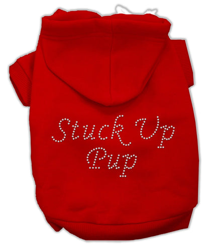 Sudadera con capucha para mascotas, perros y gatos con diamantes de imitación, "Stuck Up Pup"