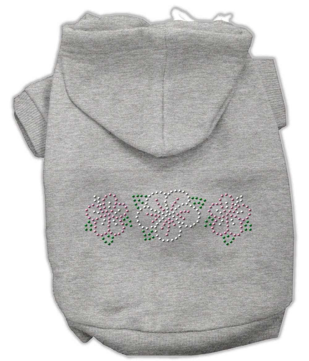 Sudadera con capucha para mascotas, perros y gatos con diamantes de imitación, "Flor tropical"