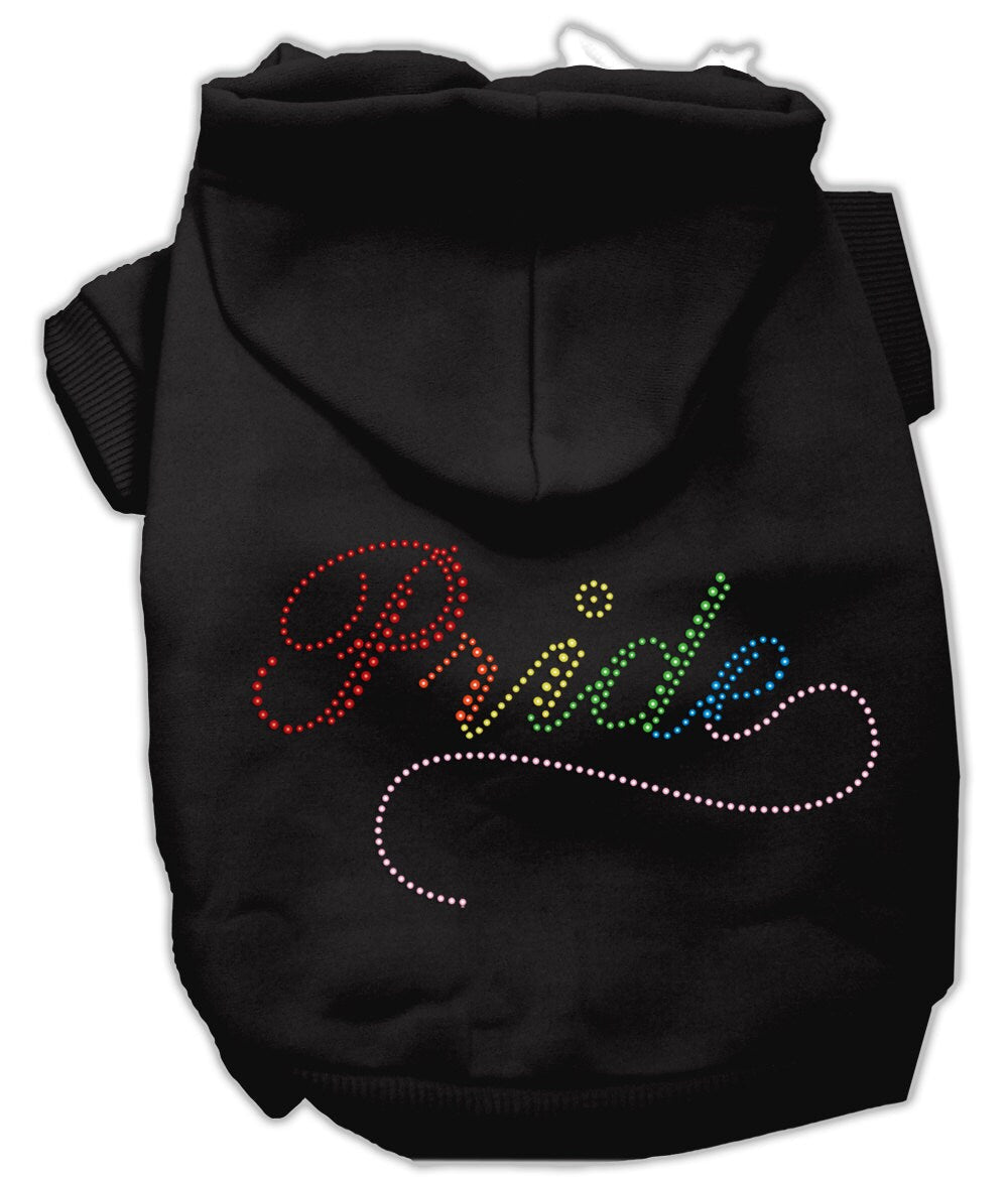 Sudadera con capucha para mascotas, perros y gatos con diamantes de imitación, "Rainbow Pride"