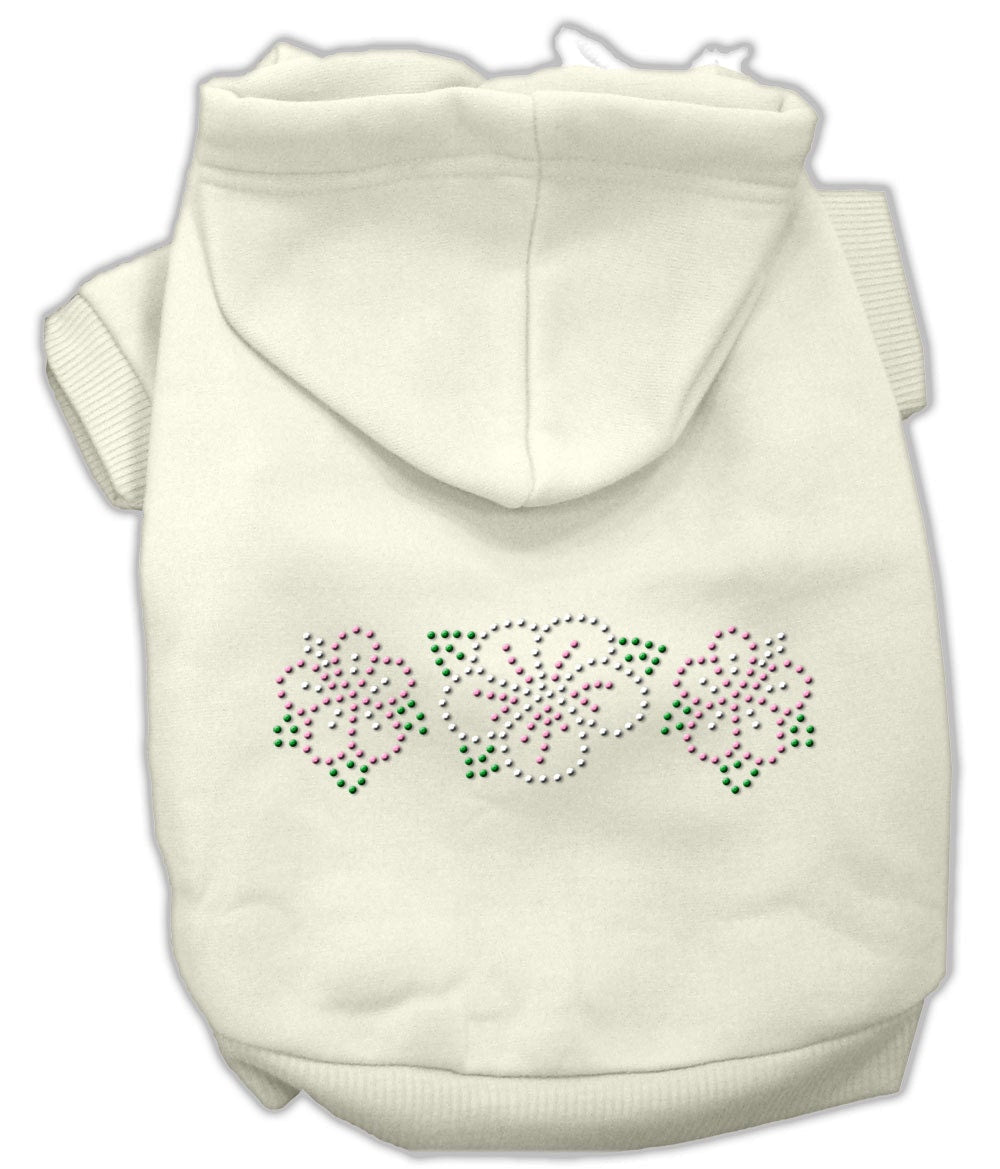 Sudadera con capucha para mascotas, perros y gatos con diamantes de imitación, "Flor tropical"