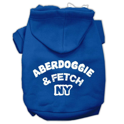 Pet Dog and Cat Hoodie Screen Printed, "Aberdoggie & Fetch NY"