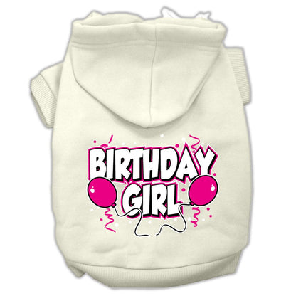 Sudadera con capucha para mascotas, perros y gatos serigrafiada con la frase "Birday Girl"