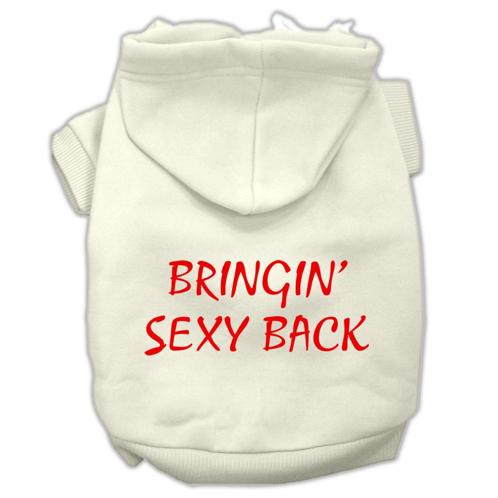 Sudadera con capucha para mascotas, perros y gatos serigrafiada con el mensaje "Bringin Sexy Back"