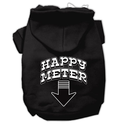 Sudadera con capucha para mascotas, perros y gatos serigrafiada con el texto "Happy Meter"